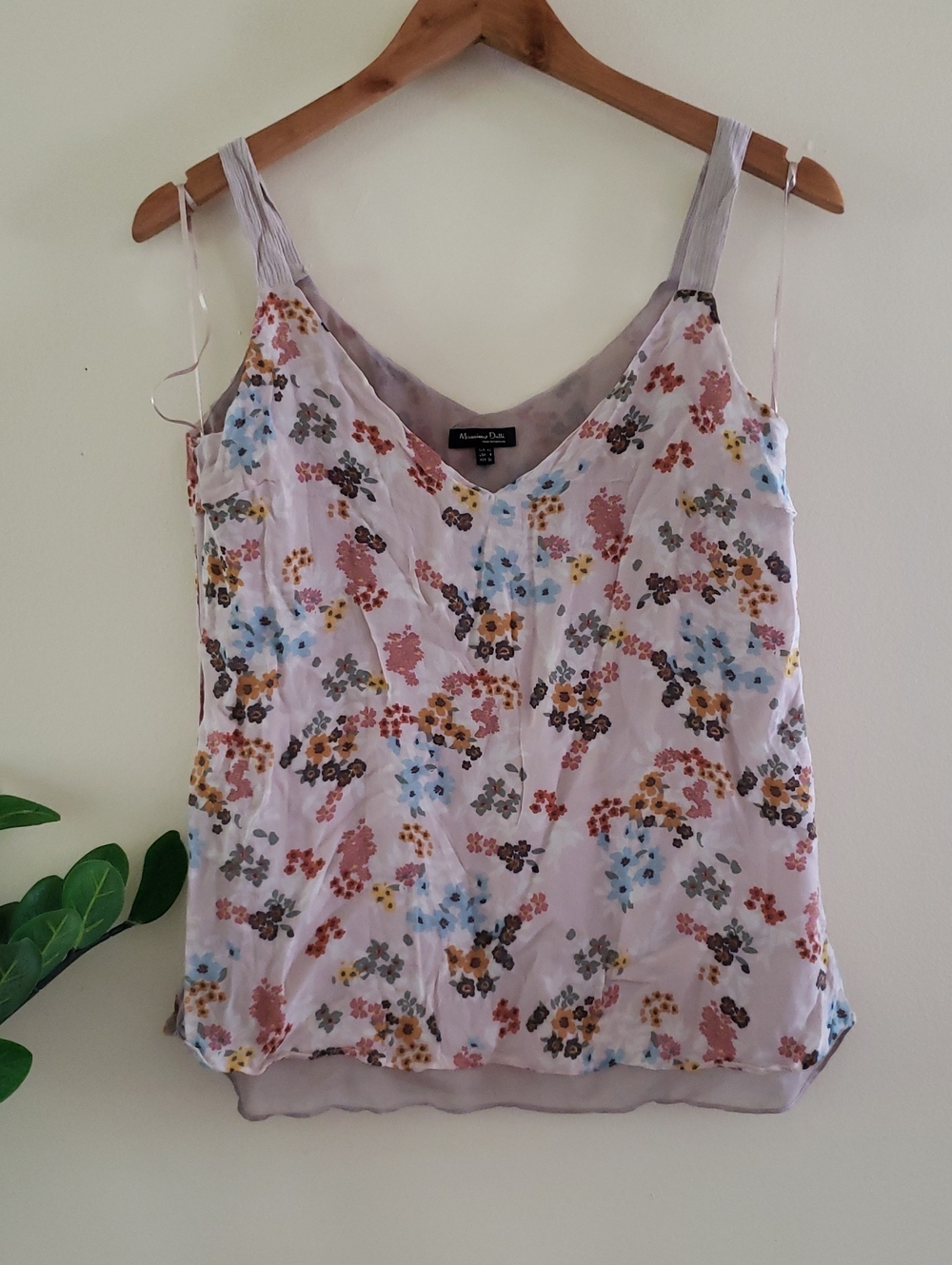 Massimo Dutti Viscose  Floral Lined Camisole Tank - Sz 8